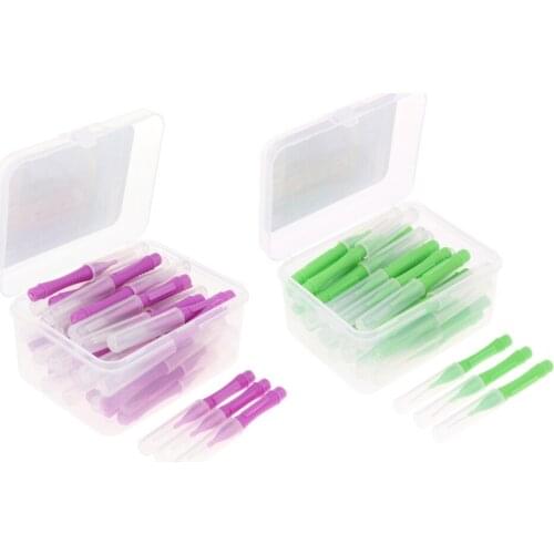 Bulk 80Pcs Inter Brush Tooth Pick Flosser Toothpick Sticks