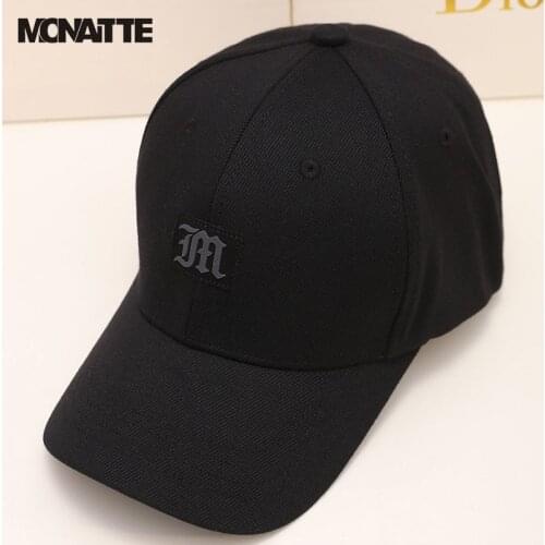 Monaitte High Quality Letter Baseball Caps Black Casquette homme hip hop caps gorra mujer Couples Wear trucker hat Custom