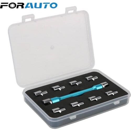 Motorcycle Spoke Wrench Set Handle Repair Tool With 10 Pieces Hardened Tips 5.0~6.8 Adjusting Spoke Tension For Most Motorbikes