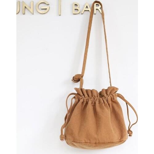 Newhotstacy Bag 100419 Pumping Barrel Bag Leisure Simple Retro style Women s Bag Cute Canvas Single Shoulder Bag