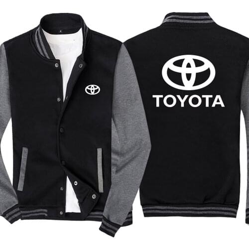 New Spring and Autumn Mens Baseball Jacket Toyota Logo No Cap Fashion Cardigan Long Sleeves Sportsweater Hoodies