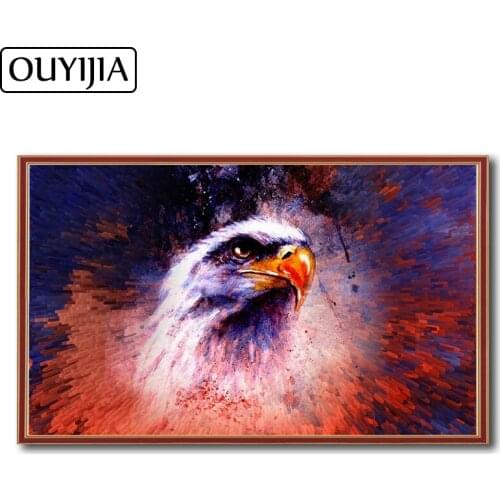 OUYIJIA Eagle 5D DIY Animal Bird Diamond Painting Square Retro Embroidery Rhinestone Mosaic Cross Stitch Decoration Oil Cartoon