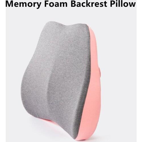 Memory Foam Cushion S Arc Lumbar Support Pillow Office Backrest Home Waist Relieve Pillow Back Massage Washable Car Seat Pads
