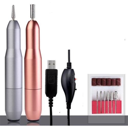 Portable Nail Drill Pen Nail Polisher Nail Drill Machine Nail Drill Electric Manicure Drill Mini Pedicure Strong Nail File USB