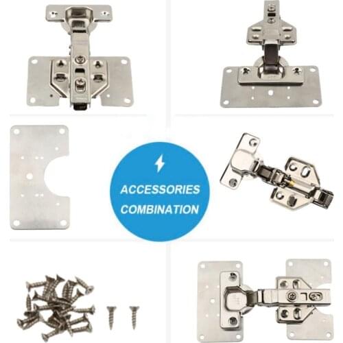 Repair Plate For Hinges Stainless Steel Cabinet Door Hinges Damper Buffer Kitchen Cupboard Furniture Hinges Firmly Connector
