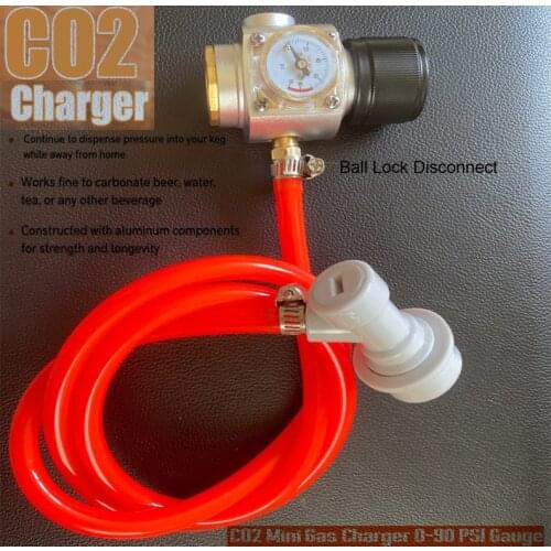 Home Beer Gas Line Assembly, 5/16" PVC Gas Carbonation Hose,0-90psi Co2 Regulator With Ball Lock&Clamps For Co2 Gas Bottle