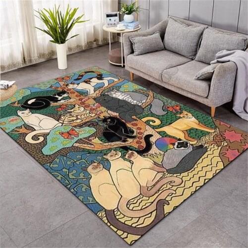 Funny Cat Soft Flannel Lion 3D Printed Rugs Mat Rugs Anti-slip Large Rug Carpet Home Decoration 02