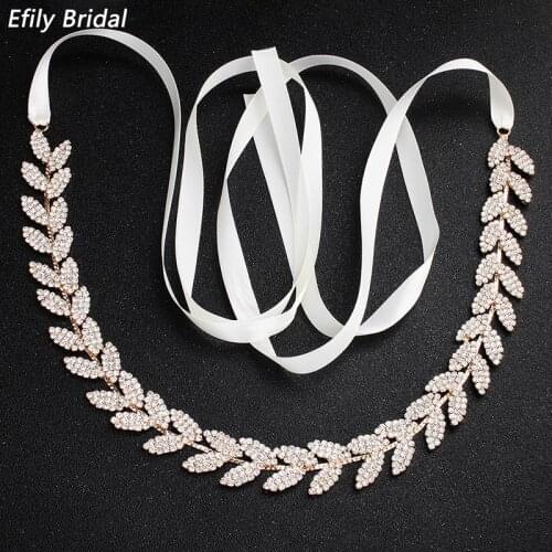 Rhinestone Bridal Belts for Women Wedding Accessories Crystal Fashion Party Dress Belt Strass Bride Sash Bridesmaid Gift