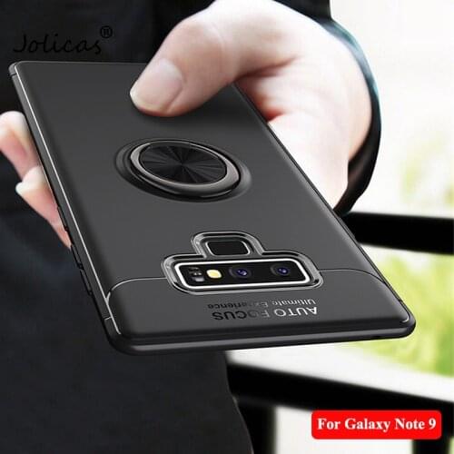 Shockproof Case For Samsung Galaxy Note 9 Luxury Magnetic Car Holder Stand Bracket Finger Ring 360 Cover For Galaxy not9 carcasa