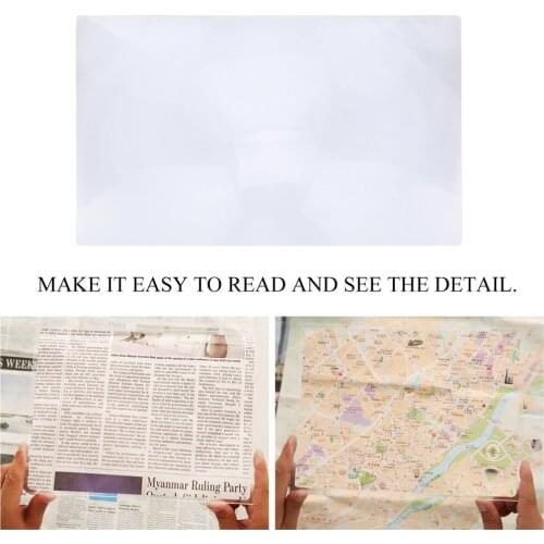 Portable Size 3X Magnification Magnifier XL Full Page Magnifying Sheet Fresnel Lens For Reading Newspaper Document