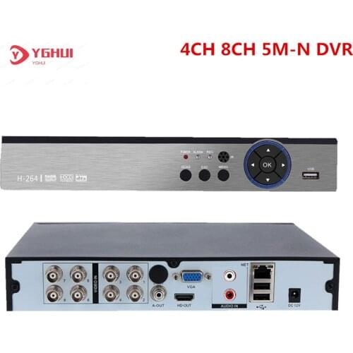 4CH 8CH 16CH 5M-N CCTV DVR Recorder Hybird NVR 5 IN 1 Video Recorder For 5MP AHD/CVI/TVI/CVI/IP Camera H.264 VGA HDMI Video