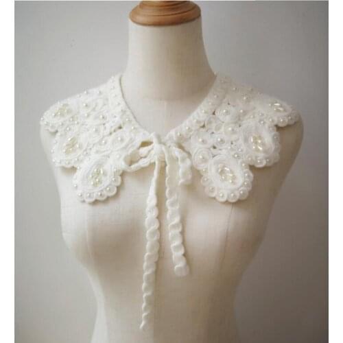 10 PCs 57cm New Arrivals Flower DIY Lace Collar Light Apricot Sewing Accessories Craft NecklineLace Applique Trimming Decoration