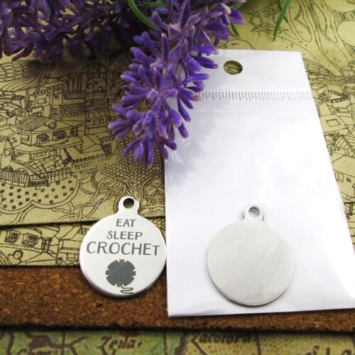 10pcs--"eat sleep crochet "stainless steel charms more style for choosing DIY Charms pendants for necklace
