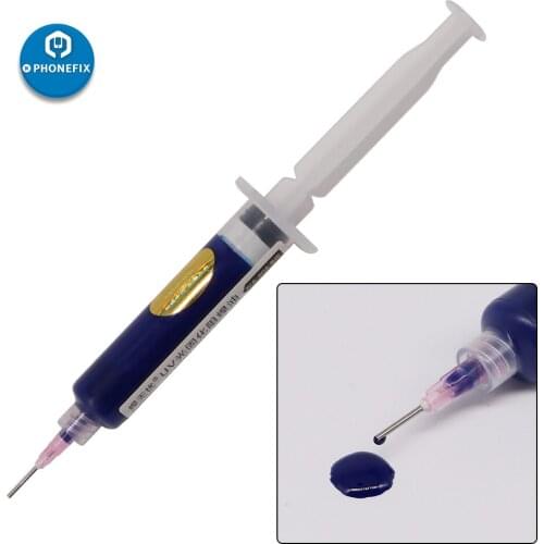 10CC UV Arcing Soldering Paste Flux with Syringe Plunger Needle for Mobile Phone Motherboard PCB BGA Welding Tin Cream