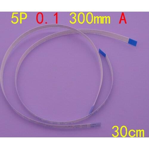 2-100pcs New 5pin AWM 20624 80C 60V VW-1 FFC FPC flat flexible cable 1.0mm pitch 5 pin Length 300mm Forward Flex cable Type A