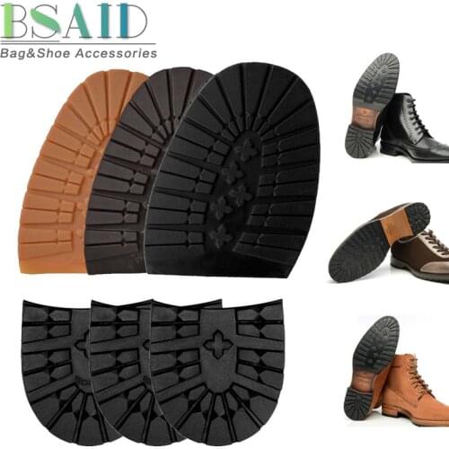 BSAID 4pcs Rubber Shoe Outsoles Wearproof Nonslip Snow Hiking, DIY Heel/Forefoot Shoe Sole Pads For Men Leather Business Shoes