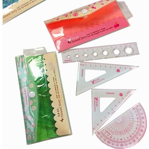 4pcs/pack Beautiful Flower Ruler For Sewing Ruler Four-piece Rulers For Patchwork Ruler Tool Promotional Gift Stationery