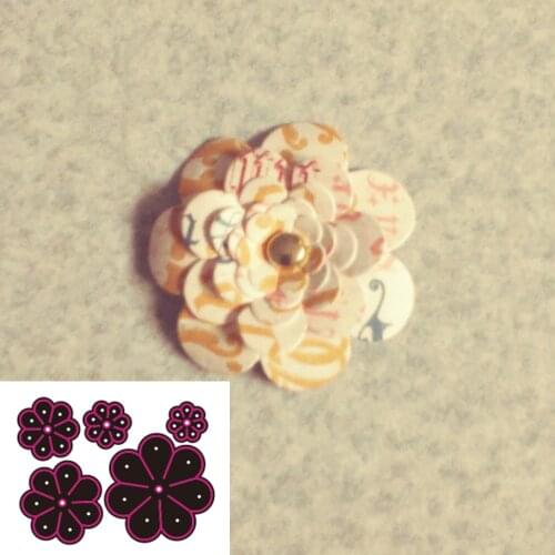 New 5pcs flower Metal Cutting Dies Stencils For DIY Scrapbooking Decorative Embossing Handcraft Die Cutting Template