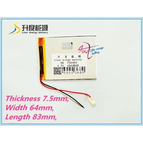 Tablet battery 3.7V lithium polymer batteries mobile power 756483 GPS high capacity 4500MAH