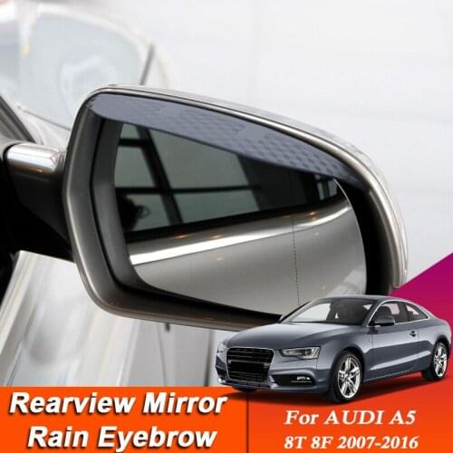 Car-styling For Audi A5 8T 8F 2007-2016 Carbon Fiber Rearview Mirror Eyebrow Rain Shield Anti-rain Cover Sticker Auto Accessory