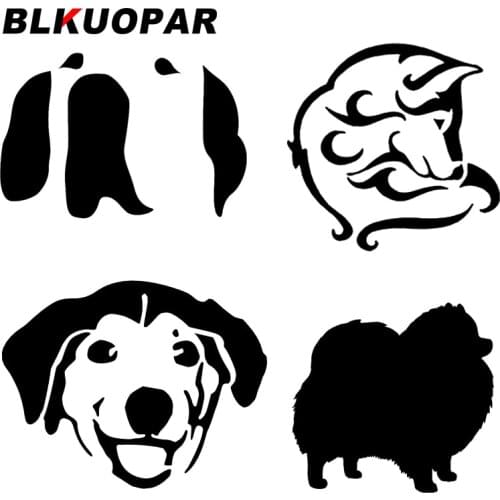 BLKUOPAR Pomeranian Dog Cute Silhouette Car Stickers Die Cut JDM Assessoires Vinyl Car Wrap Creative Motocycle Helmet Decal DIY