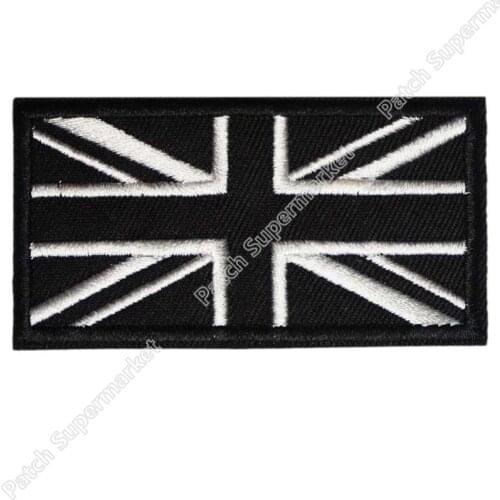 BLACK BRITISH FLAG iron-on PATCH UNION JACK ENGLAND UK Embroidered IRON ON PATCH BIKER VEST BADGE UNIFORM FREE SHIPPING DROPSHIP