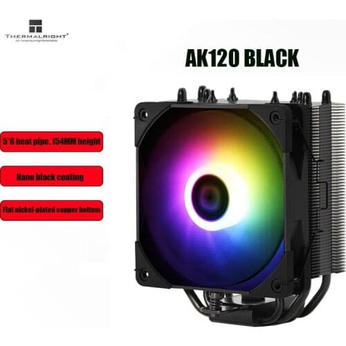 Thermalright AK120 black CPU Cooler Tower Desktop radiator For intel 115x 2011 1200 2066 AMD AM4 AK120 black CPU Cooling Fan