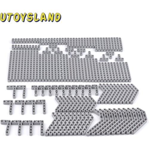 DIY Educational high-tech Parts Hole Beam Parts For Standard Building Block Brands For Children Toys Birthday Gift - Light Grey