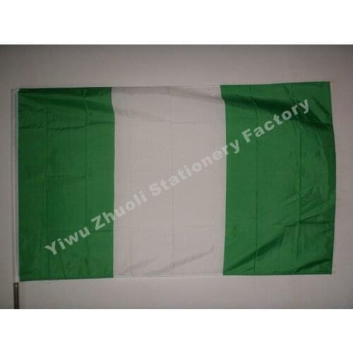 Nigeria Flag 150X90cm (3x5FT) 115g 100D Polyester Double Stitched High Quality Free Shipping