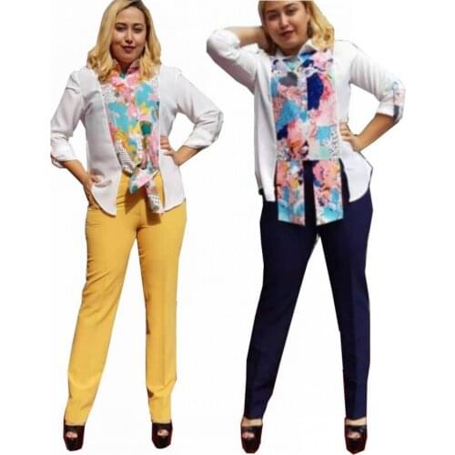 2 Piece Sets African Sets For Women New African Print Elastic Bazin Baggy Pants Rock Style Dashiki Long Sleeve Famous Suit Lady