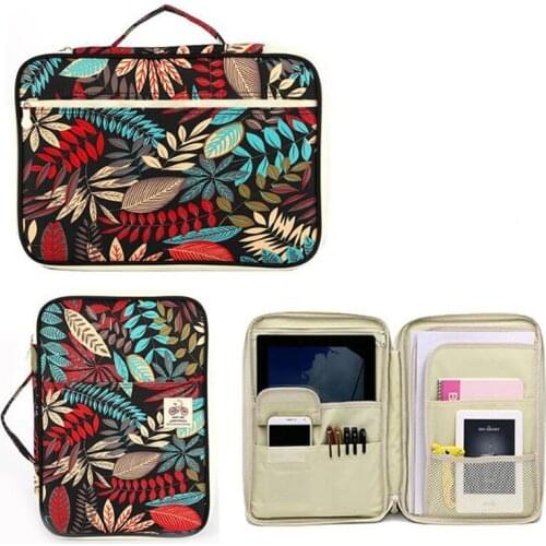 Fshion Large Capacity A4 Zipper file Bag Briefcase Document Organizer Storage Bag