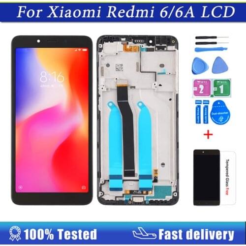 Original LCD Screen for Xiaomi Redmi 6A LCD Display Touch Screen with Frame LCD Digitizer Redmi 6 Display Assembly Repair Parts