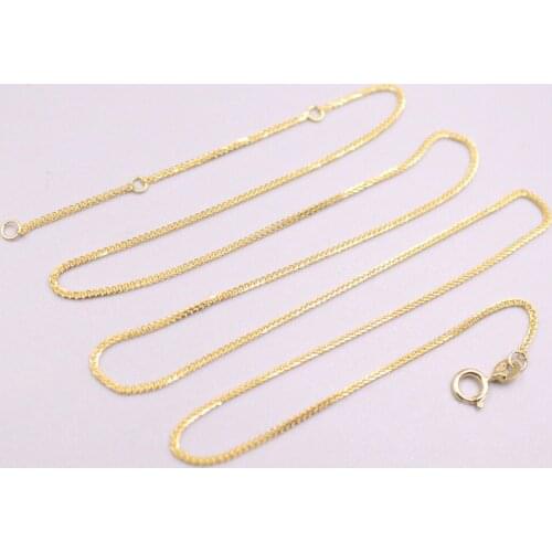 Real 18K Yellow Gold Necklace Women Necklace Wheat Foxtail Chain 19.6inch 1mmW 1.8-2.1g GUARANTEED PURE 18K Gold