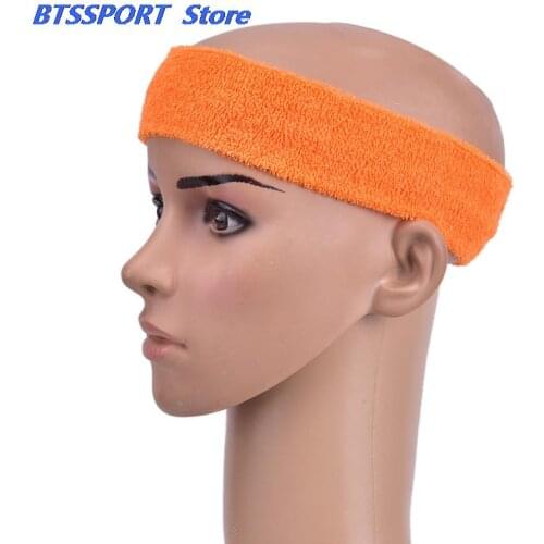 1PC Headband Women/Men Cotton Sweat Sweatband Headband Yoga Gym Stretch Head Band For Sport elasticity Sweat Bands Sports Safety