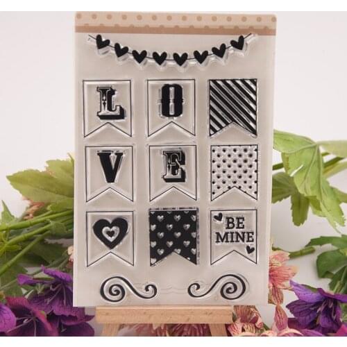 Greeting Clear Stamps Scroll Banner Flag Stamps for Scrapbooking,card Making Title Craft Stamps T1362 LOVE