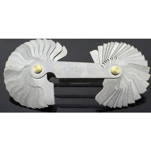 Hot 52pcs Blade Screw Thread Tooth Pitch Cutting Steel Gauge Measuring Tool 55 Degree Inch 60 Degree Metric Gauge