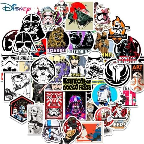 Disney 10/30/50PCS Star Wars Anime Stickers Girl Boy Waterproof Skateboard Laptop Guitar Luggage Helmet Graffiti Sticker Kid Toy