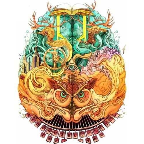 Intricate Owl Animal Pattern Cartoon Car Sticker Vinyl Auto Accessories Window Car Styling Decal PVC 13cm*10cm Cover Scratches