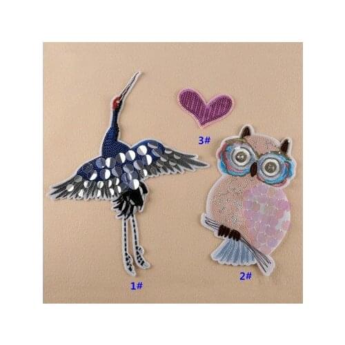 High - end clothing accessories Dingzhu Owl Swan love bag decoration cloth paste 2Pcs/lot