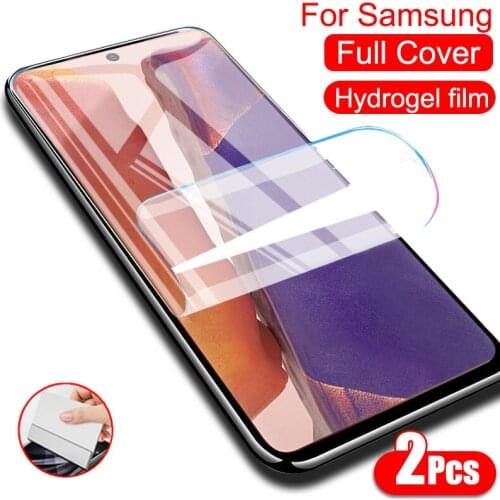 Full Cover Protective Hydrogel Film For Samsung Galaxy S8 S9 S10 E S20 Plus Note 20 Ultra A51 A71 A50 Screen Protector No Glass