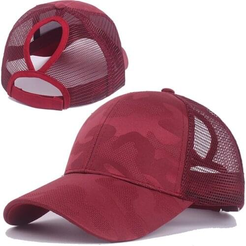 Women Hollow Out Ponytail Baseball Cap Washing Hats Denim Hunting Sunhat Cotton Outdoor Sports Simple Vintag Visor Casual Cap