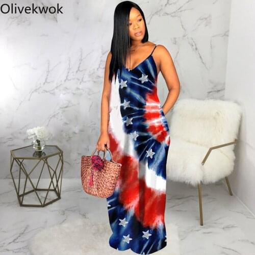Olivekwok 2021 Summer Woman Fashion Printing Sexy V-neck Sleeveless Casual Loose Backless Camisole Dress