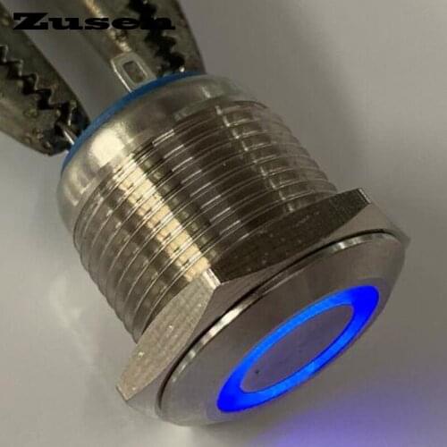 Zusen 40pcs 16mm 1no waterproof push button switch Ring illuminated (ZS16F-10E/J/B/2.8V/S)