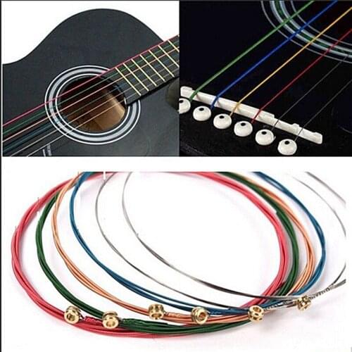 1 Set 4/5/6 Stuks Rainbow Kleurrijke Gitaar Snaren E-A Voor Akoestische Folk Gitaar Klassieke Gitaar Multi kleur