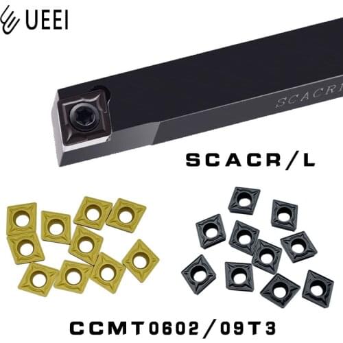 1pcs SCACR0808F06 10/12/12F09 L/R CNC Tool Holder with10PCS Carbide inserts CCMT060204/08 CCMT09T304/08Lathe tool turning insert