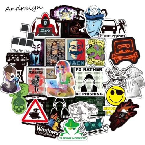 10/50Pcs Hacker Graffiti Stickers Programming Sticker For Luggage Laptop Notebook Refrigerator Car Motorcycle Toy Phone