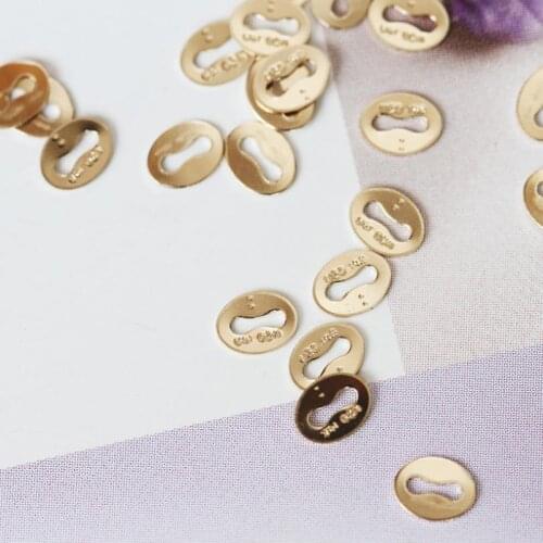 Gold filled stamp end tag beads chain connectors for making jewelry accessories 3.5*4.5mm 10pcs