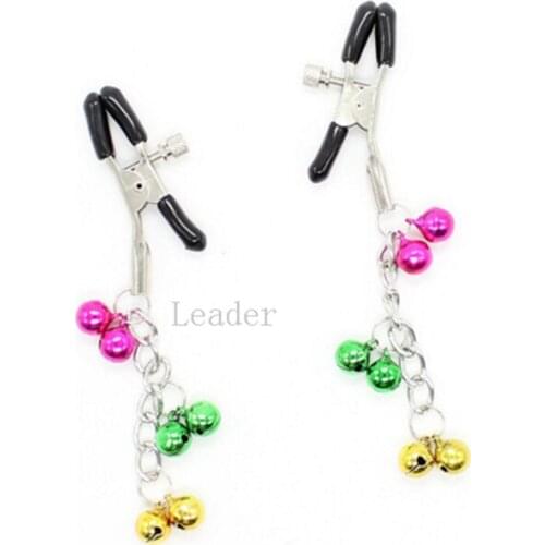 10Pcs/Lot Adjustable Nipple Clamp with Six Colorized Small Bell Adult Flirting Sex Toys for Women SP0066