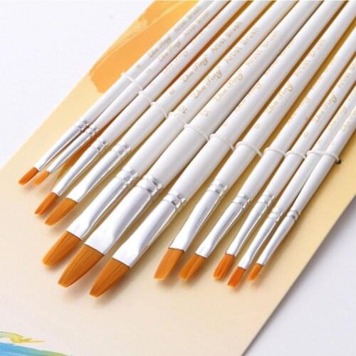 12pcs/set Watercolor Oil Painting Multi-size Painting Brush