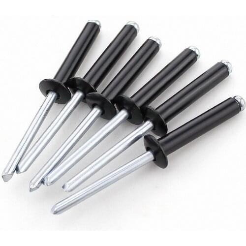20/50/100pcs M3.2 Black Aluminium Mushroon Head Break Mandrel Blind Rivets Pop Rivets For Furniture Car Aircraft Length 5 ~ 19mm